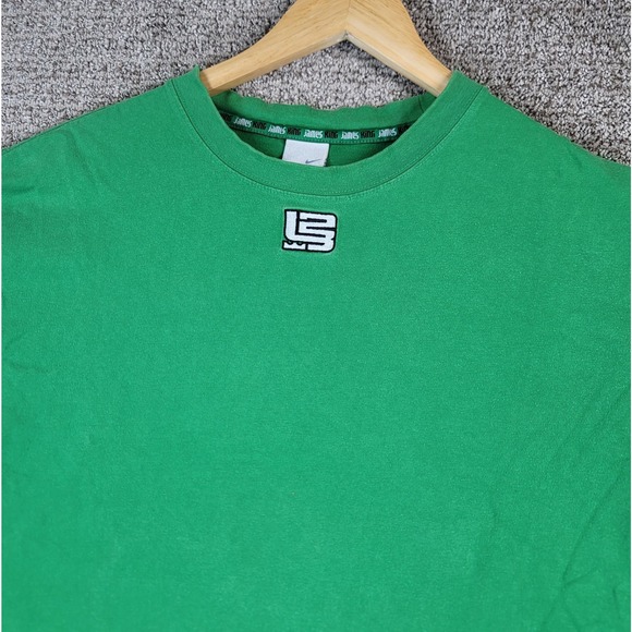 Vintage Y2K Nike Lebron James Green T Shirt Mens Size XL Embroidered Tee - Picture 1 of 10